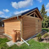 Doppelcarport mit Holzverkleidung in Lärche
